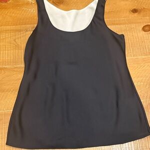 Sleeveless navy & white reversible Tank